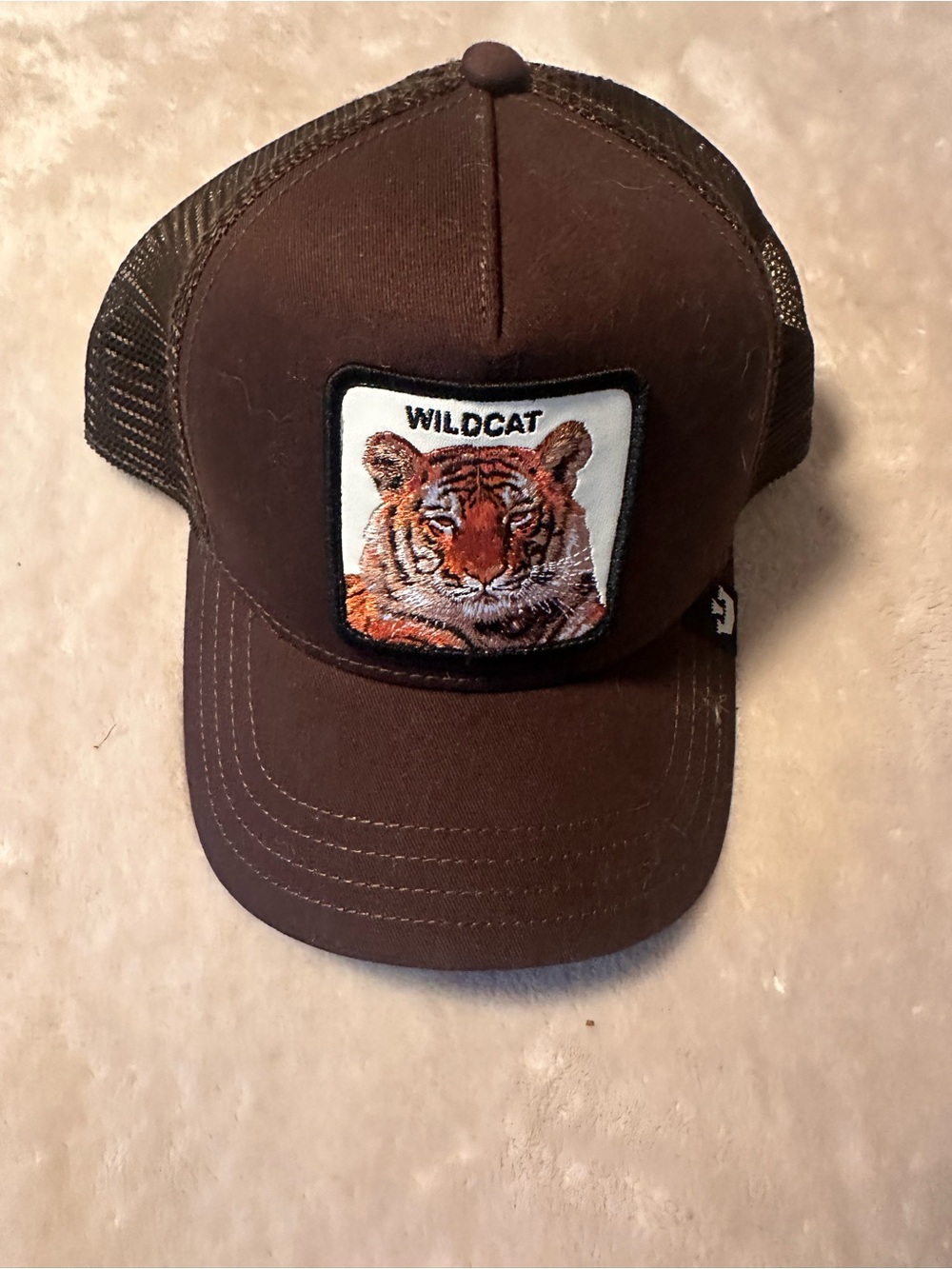 Wildcat Tiger Patch Brown Trucker Hat